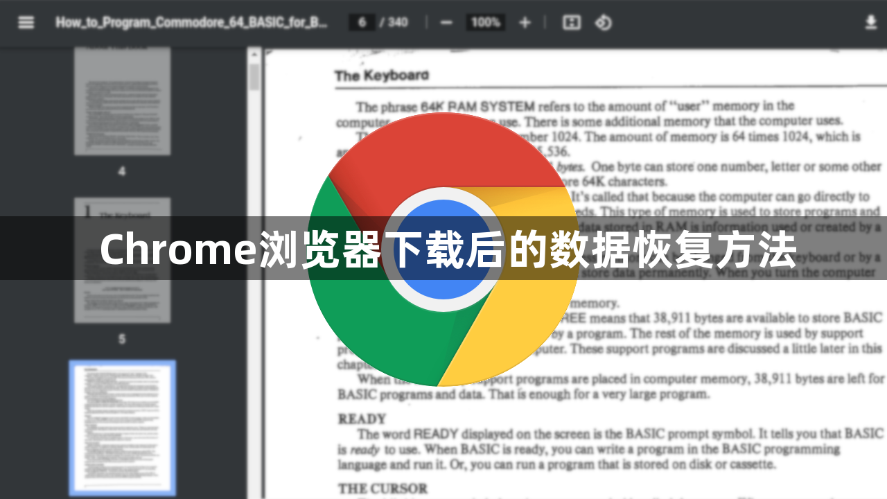 Chrome浏览器下载后的数据恢复方法1