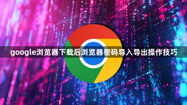 google浏览器下载后浏览器密码导入导出操作技巧1