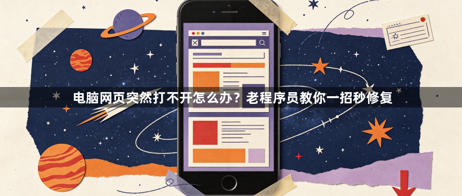 电脑网页突然打不开怎么办?老程序员教你一招秒修复1