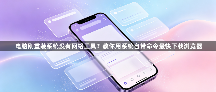 电脑刚重装系统没有网络工具？教你用系统自带命令最快下载浏览器1