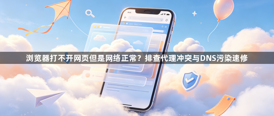 浏览器打不开网页但是网络正常?排查代理冲突与DNS污染速修1