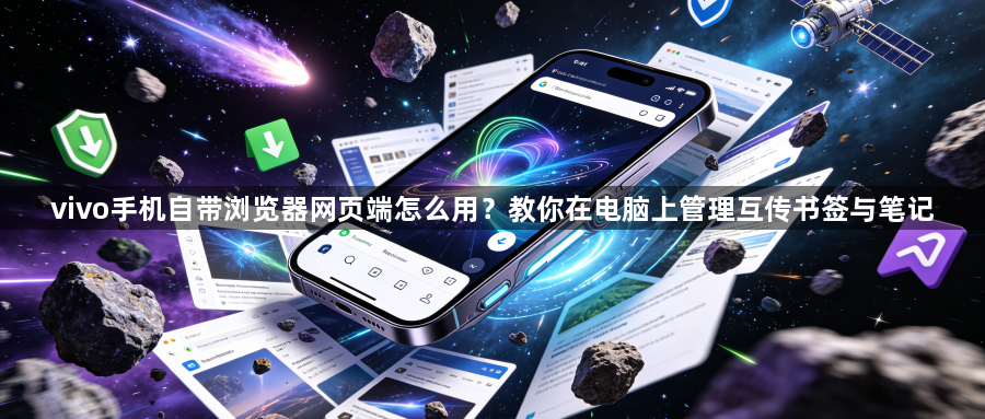 vivo手机自带浏览器网页端怎么用?教你在电脑上管理互传书签与笔记1